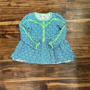 Matilda Jane Blue and Lime Green Patterned Tunic Dress